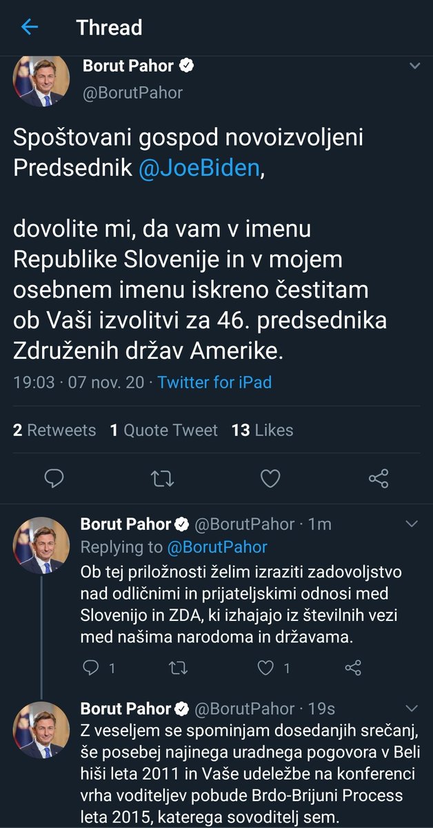 MihaOresnik's tweet photo. Čestitke dveh predsednikov, PRS @BorutPahor in PDZ @IgorZorcic, PV @JJansaSDS pa vedno bolj osamljen. https://t.co/obnEyHUqp2