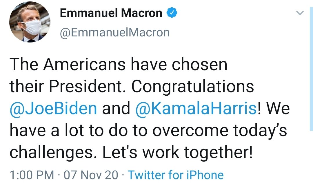 ReecieColbert's tweet photo. World leaders are congratulating BOTH #PresidentElect Joe Biden &amp; #VicePresidentElect Kamala Harris. Best believe I'm taking note of folks who only congratulate Joe...especially if you  have a history of shading Kamala. https://t.co/kb7fjQ6RpK