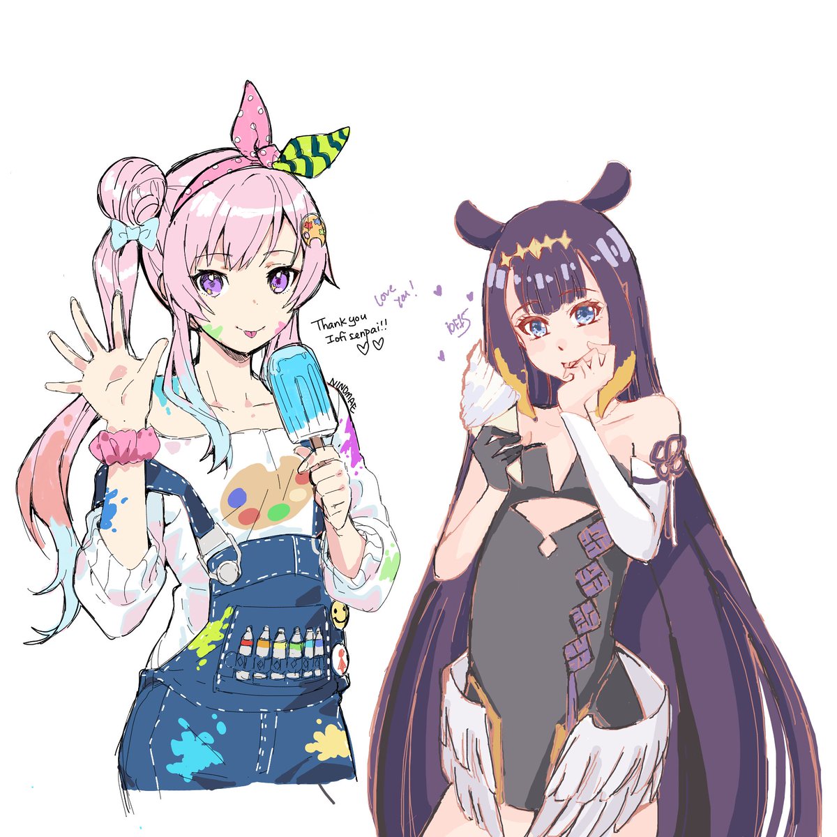A fanart that i made of Ina x Pikamee collab : r/Hololive