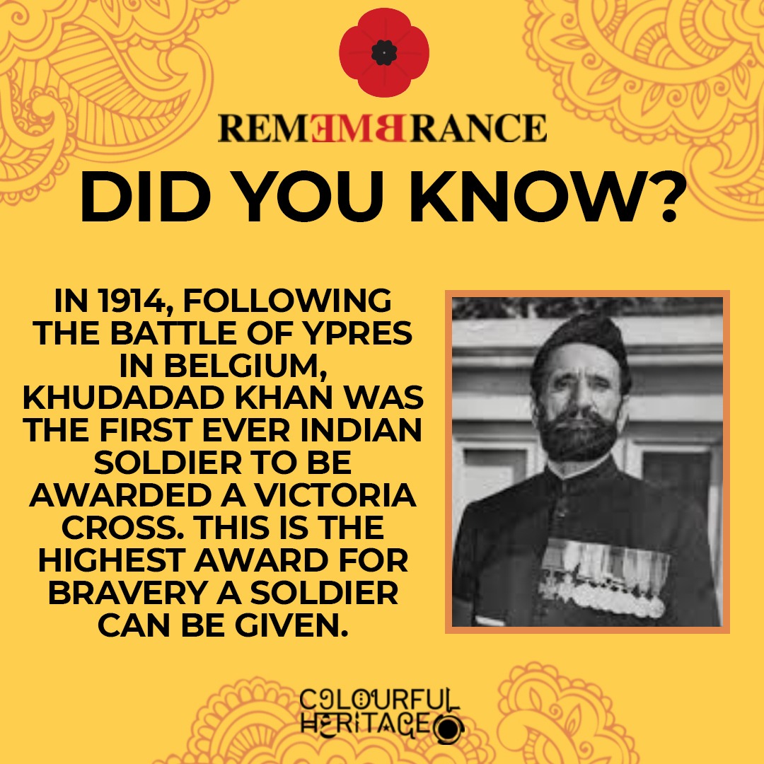 ColourHeritage's tweet photo. The story of Khudadad Khan is a humbling but largely unknown one.
Why is this?
He was the first South Asian soldier to be awarded the Victoria Cross!
This is an important part of British-Asian #heritage and should be remembered by all!
#Rememberance2020 #BME https://t.co/ZTOeA5bRcm