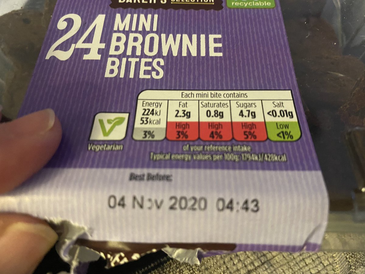 Menacepopz's tweet photo. @AsdaServiceTeam sound when you don’t realise a box of the mini bites you’ve just opened have got a date on from 3 days ago 🙄🤦🏻‍♀️literally purchased them like 30 mins ago!! https://t.co/ybvOy2aL8k