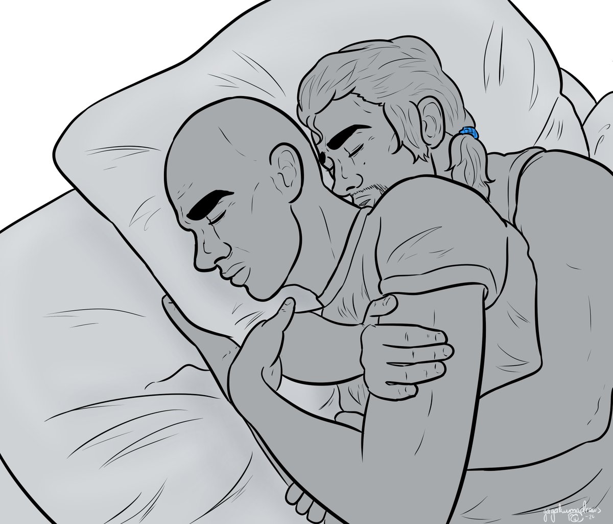 GagakumaDraws's tweet photo. Gotta go, Daddy is calling for cuddles. 

Okay but, Alex as a big spoon? Anyone? 

#whamilton https://t.co/FEGUgmzV3C