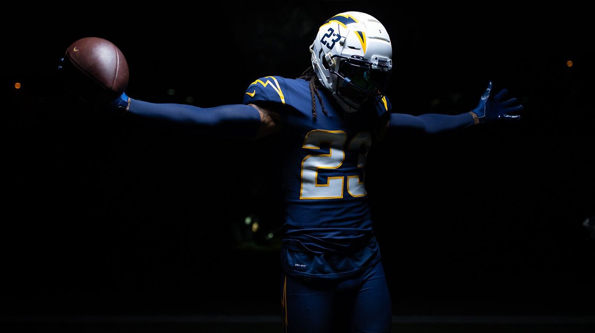 chargers's tweet image. this uniform?! SHEESH.