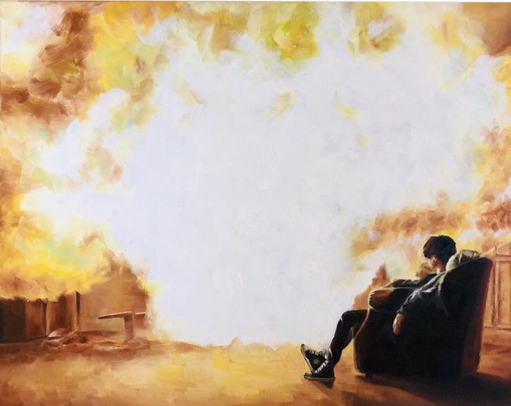 deinosaurex's tweet photo. 🔥 INFERNO 🔥 An oil duo I did last year. #yoongifanart #btsfanart #fakelove #oilpainting #yoongi #minyoongi https://t.co/9hiV490QFK