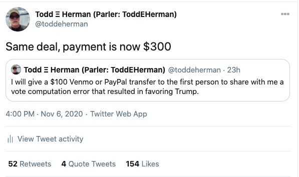 toddeherman's tweet image. $500
