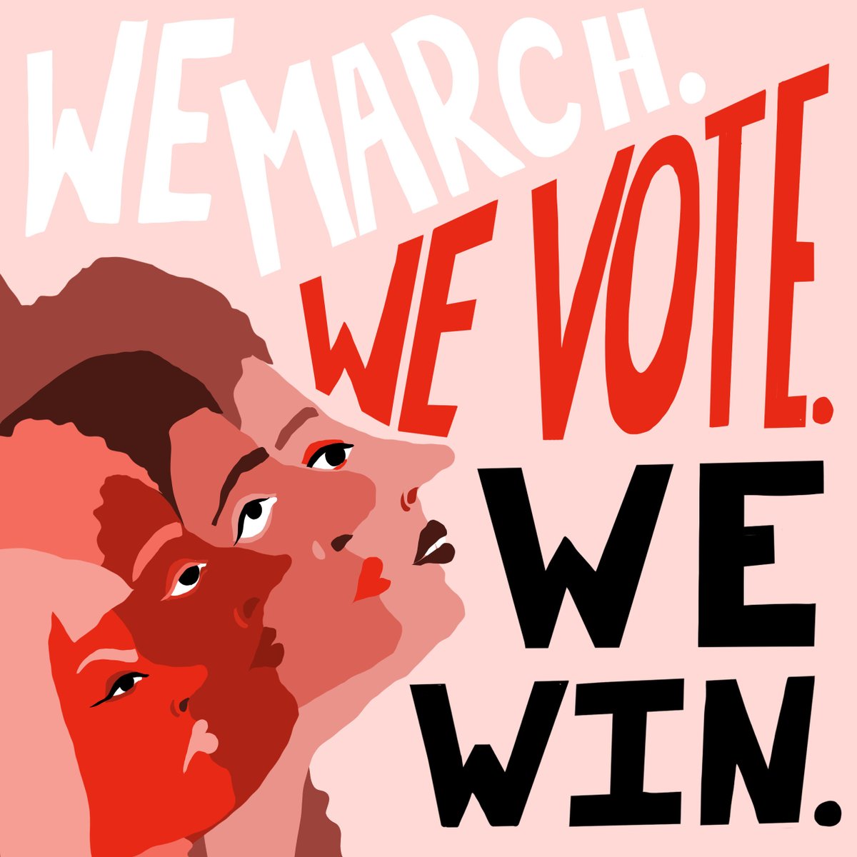 womensmarch's tweet photo. We marched, we voted, and now, we’ve won. This victory was 4 years in the making, and we the people did it. https://t.co/z6fr2AVjSf