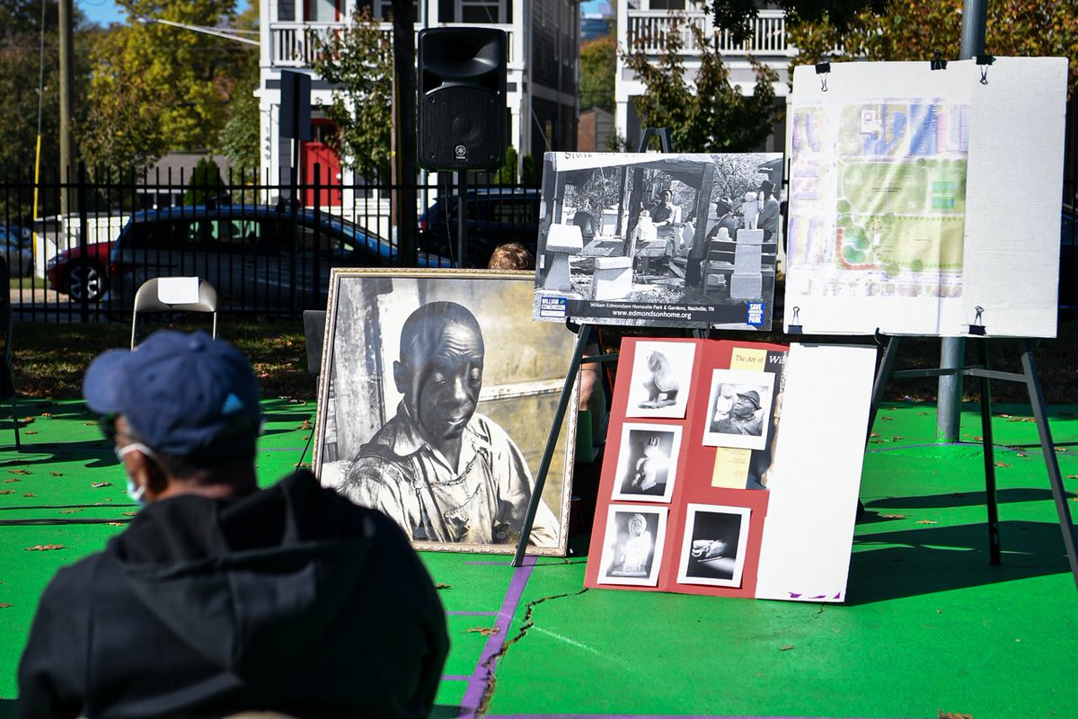 JohnCooper4Nash's tweet image. William Edmondson didn’t start sculpting until age 60. But he went on to earn global fame, and our city’s first arts park is named after him. Today I had the joy of unveiling a historical marker honoring him in Edgehill.