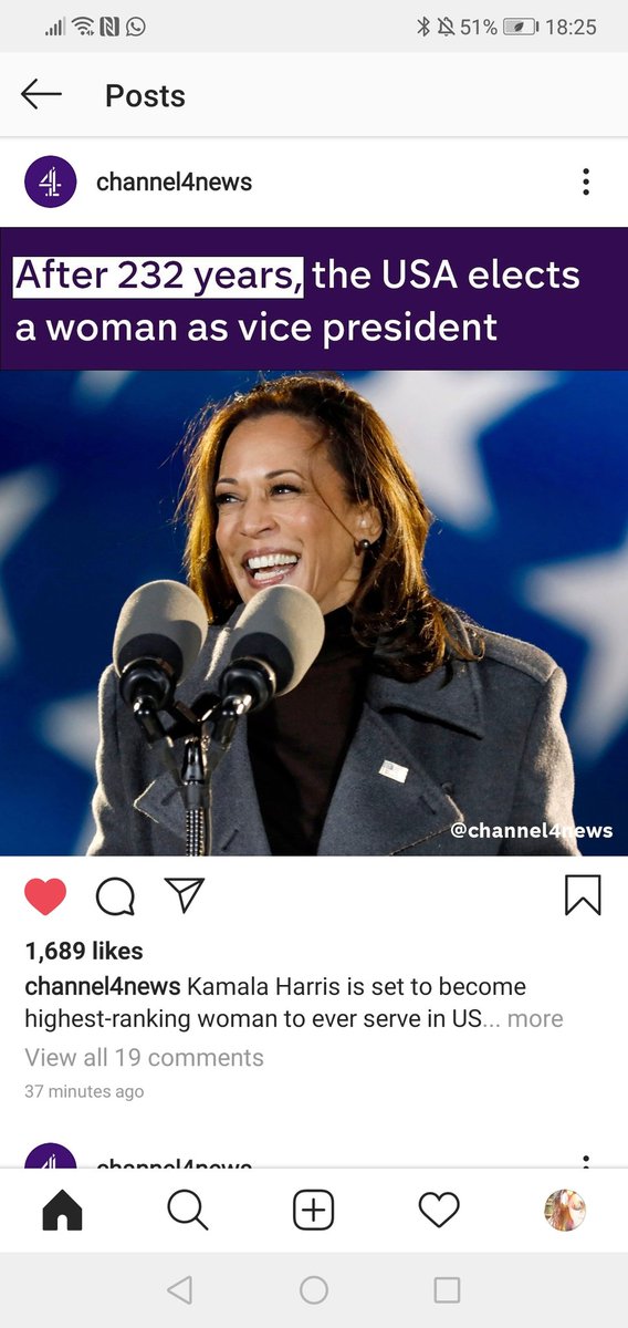 smacevoy's tweet photo. I love that @Channel4News posted this first before mentioning the Biden win. #MVPHarris #AmericaDecides2020 #USElectionResults2020 #JoeBiden  #KamalaHarris https://t.co/uUxTzHmLWy
