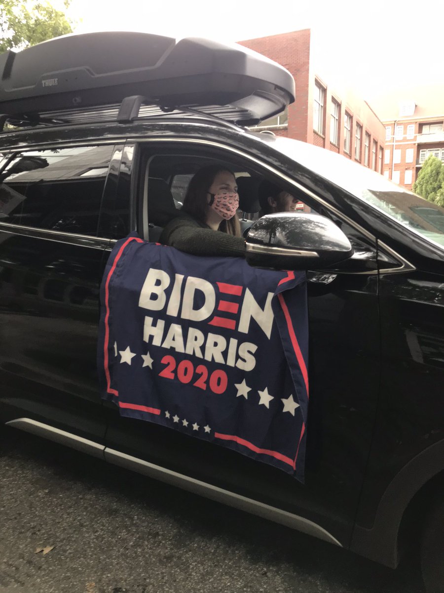 “We finally got something good out of this year.” Overheard in  #Atlanta as thousands of people take to the streets to celebrate  #JoeBiden  #gapol