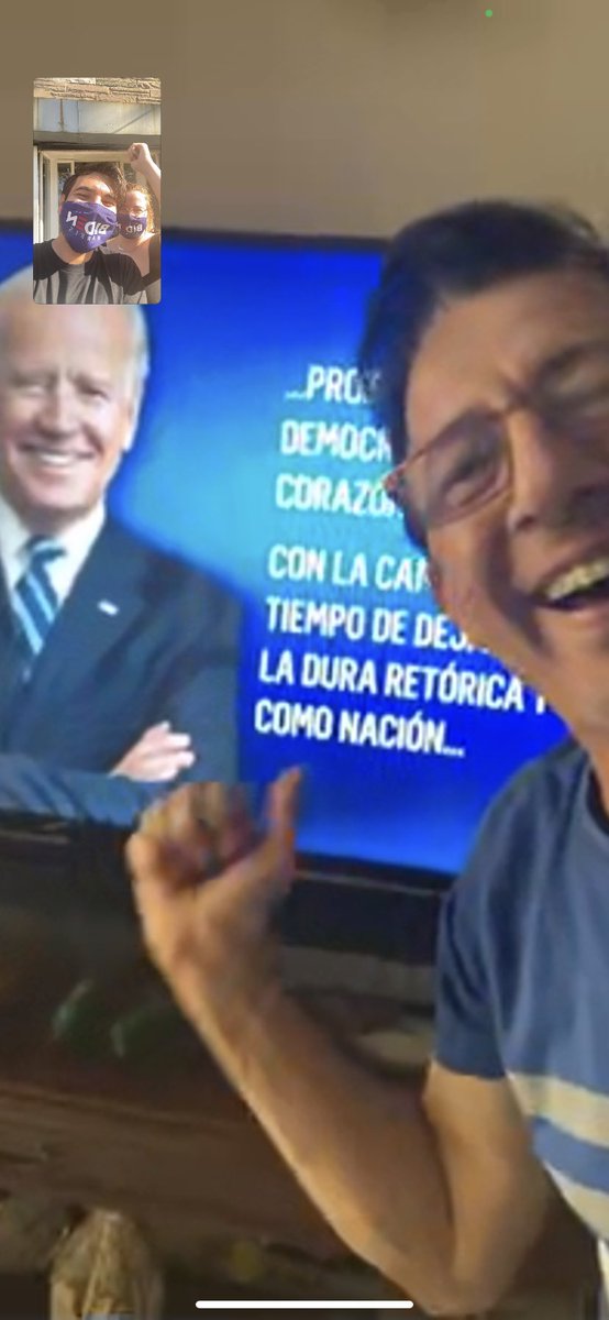 Carlos_Calz07's tweet photo. My dad FaceTimed me from Miami to celebrate with me. I’m so proud of him, he is a Cuban American that proudly voted for Joe Biden to defeat Trump. ✊🏽🍾🎉🎊🎊

#bidenharis2020
#Election2020results https://t.co/Z6bjZJkMZz
