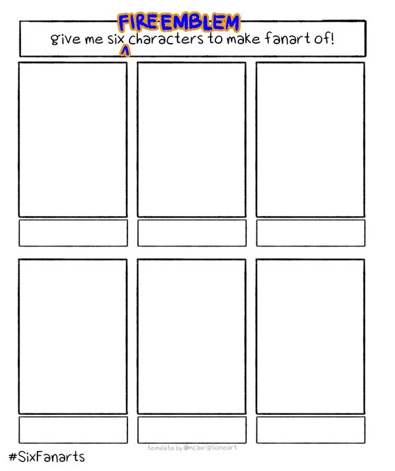 I want to do something special for my u210+ followers (and a lot of y'all came from my #fe3H post so why not do this #SixFanarts challenge Fire Emblem edition! Give me 6 FE characters and I'll draw them :3c ( tho I've only played from FE:A to FE:3H, but from any FE game is fine!) 