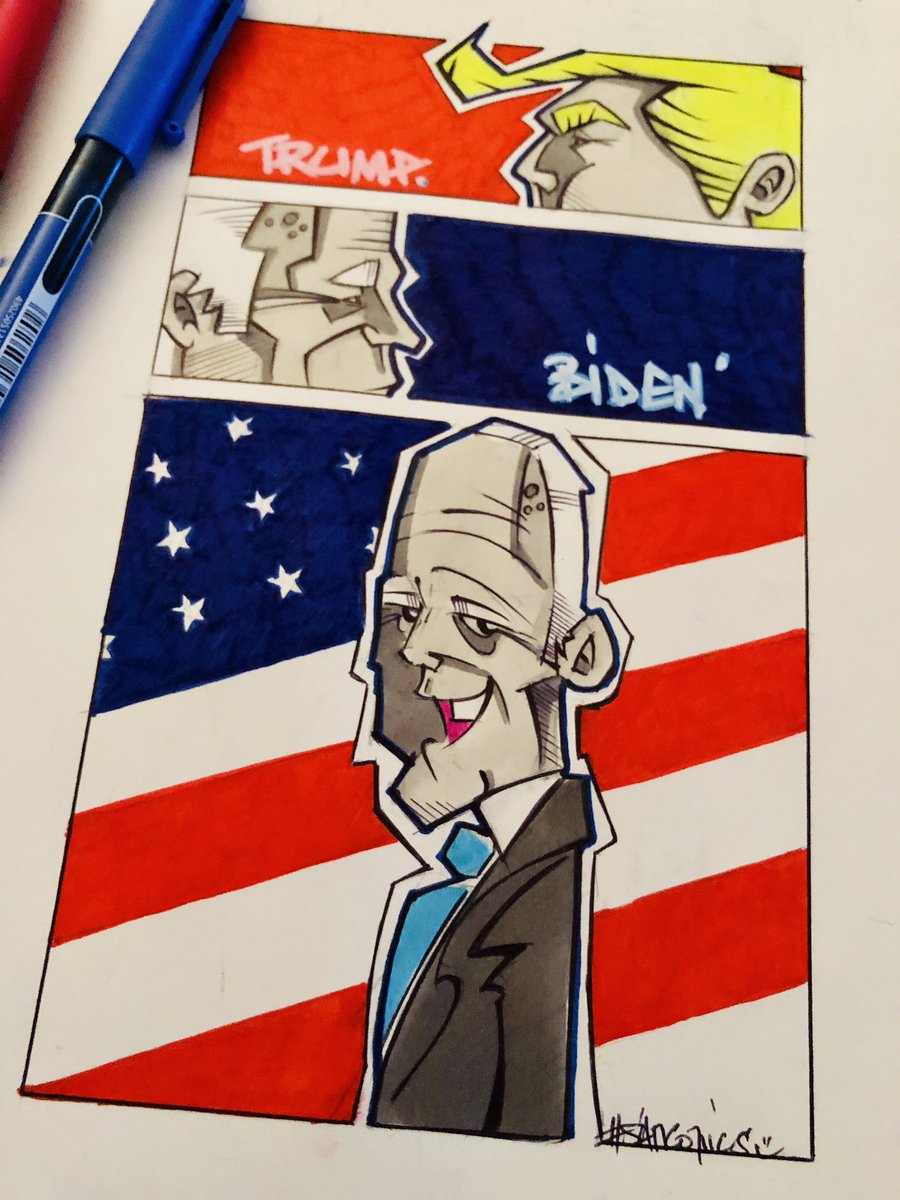 sam_comics's tweet photo. et le gagnant est ... l’Amérique! Les américains! Le monde ! La démocratie et la paix ... incarnés par l’administration @JoeBiden @KamalaHarris #JoeBiden #JOEBIDEN2020 #JoeBidenKamalaHarris2020 #WhiteHouse #ByeByeTrump #USAelection2020 #Election2020results https://t.co/l16b44X6vf