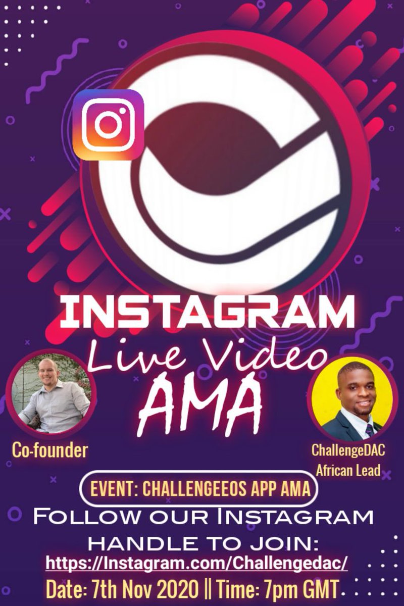 ChallengeDac's tweet photo. IG live starts in 20 minutes! https://t.co/OaisucYZfZ #Blockchain https://t.co/pXjeMAJssk