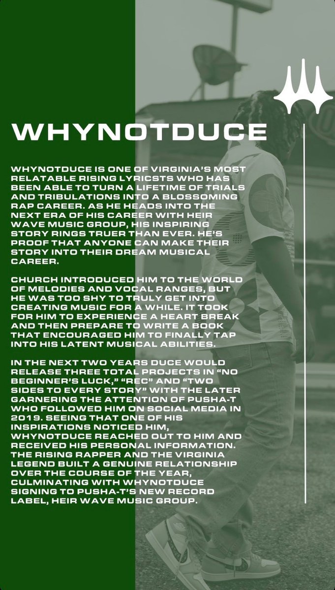 WhyNotDuce's tweet photo. Almost shed a tear reading this shit, I never tried to be anybody else but myself. Follow your dreams, follow your heart @heirwavemusic ❤️ https://t.co/lFlLosc3bX
