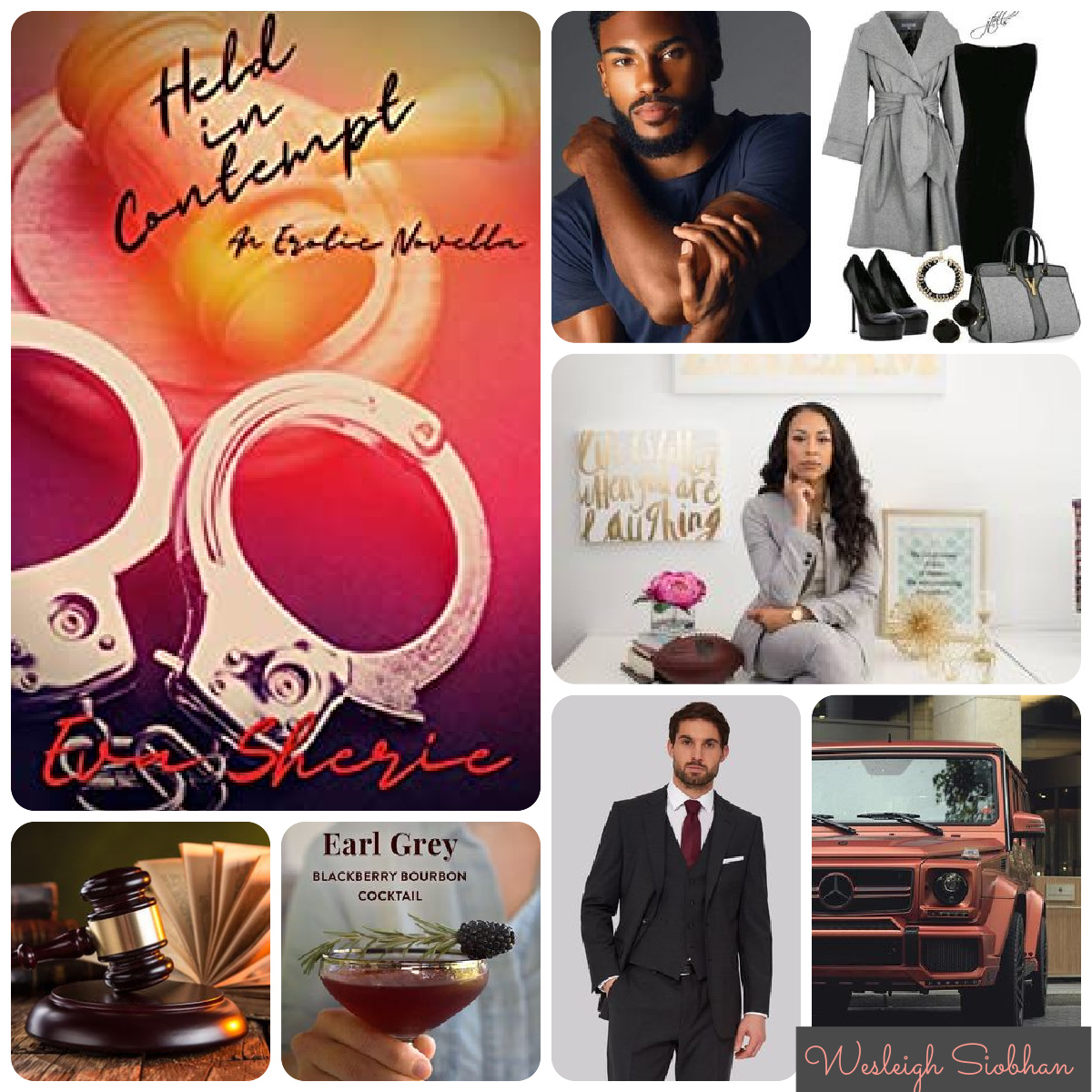 wesleighsiobhan's tweet photo. Coming soon to #Audio "Held In Contempt" by #EvaSherie! Had lots of fun narrating this title! Here is a little of my visual inspiration for #HeldInContempt! Kennedy &amp; Andreas wore me out, honey...Order in the Court!!!!! 😜 #LoveAudiobooks #Novella #Narrator #Author #BlackRomance https://t.co/lSNJzM6pWZ
