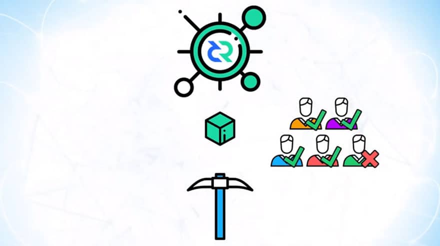 9/Hybrid Consensus (3/5)DCR transactions are first aggregated by PoW miners into new blocks. Blocks are then required to be signed/approved by PoS voters who hold tickets (locked DCR), for which 5 tickets (out of ~41,000) are chosen (similar to a lottery) each block to vote.