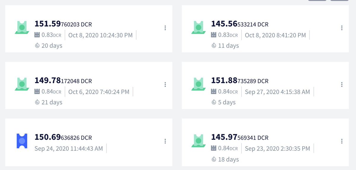 14/Staking & Governance (3/6)Tickets are locked up DCR that give their owner voting rights in all of Decred's governance systems, while helping secure the network and earning rewards.