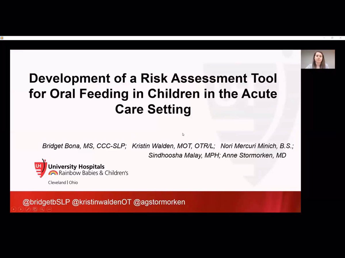 icurehab's tweet photo. Development of a Risk Assessment Tool for Oral Feeding in Children in the Achte Care Setting

Bridget Bona, MS, CCC-SLP
Kristin Walden, MOT, OTR/L
Nori Mercuri Minich, B.S
Sindhoosha Malay, MPH
Anne Stormorken, MD 

@bridgetbSLP @kristinwaldenOT @agstormorken #ICURehab https://t.co/i0TDm2qMEb