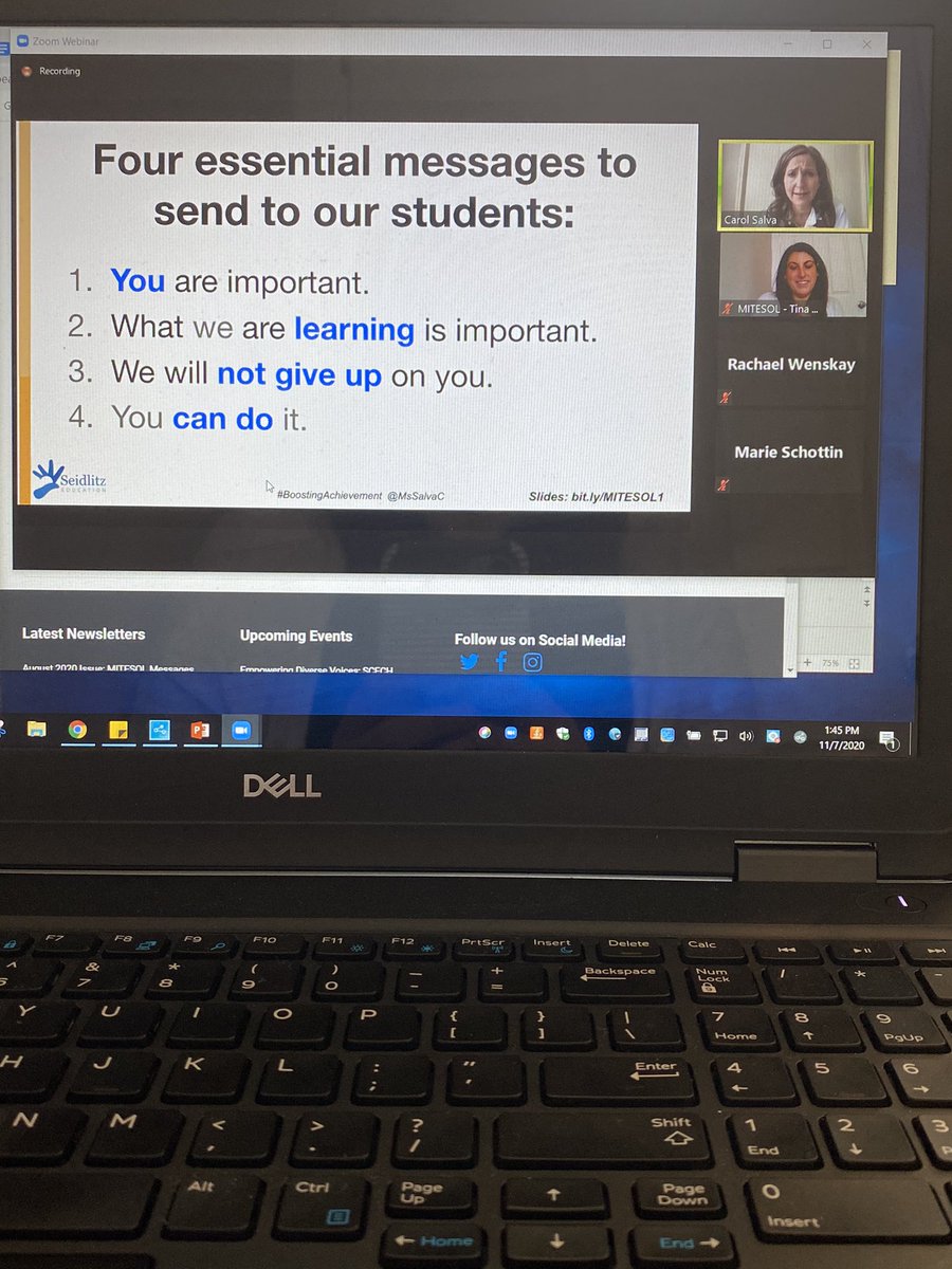 DrKoz13's tweet photo. I was such a HUGE @MsSalvac fan and today just took it over the top! #MITESOL2020 @mitesol thank you for the our featured speaker! https://t.co/6U7n0C5IDE