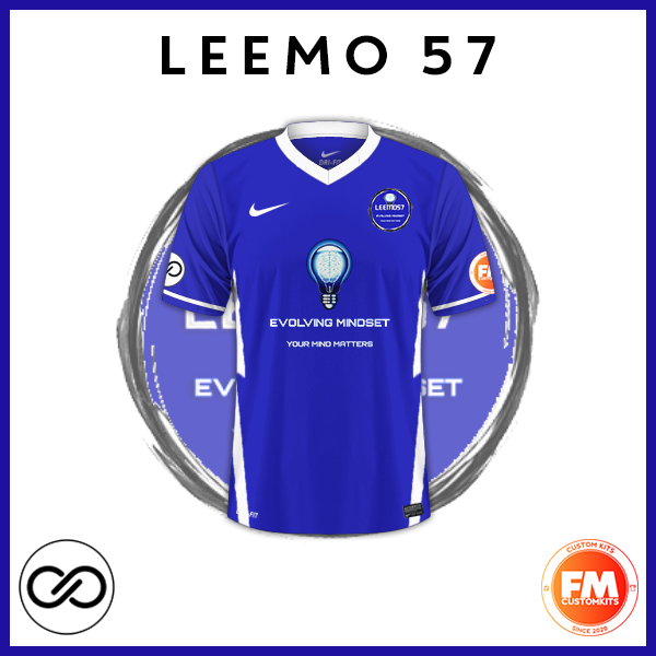 fmcustomkits's tweet photo. Here we are, the last kit I've made for the @FMCreatorsChamp Season Two belongs to @LeeMonaghan. A blue @Nike kit with white trims and @evmindset as main sponsor, his mental health charity!

Good luck on the competition Lee!

#FM21 #FM20 #FootballManager #TheCC #WeAreTheCommunity https://t.co/5osqgLj3nC