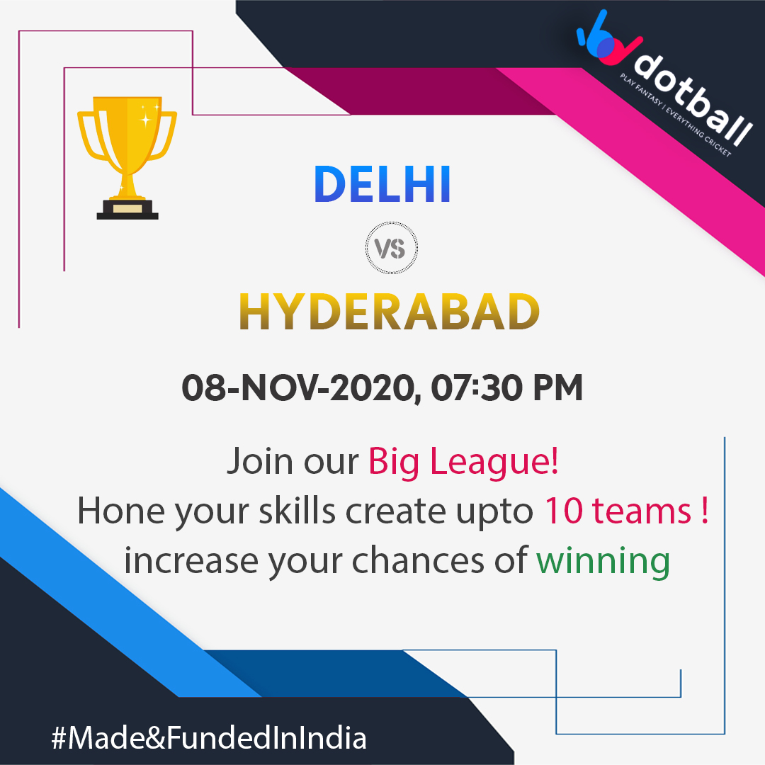 dotballglobal's tweet photo. The most awaited T20 series of the year is ON! Join the action on https://t.co/9aki6AEz7s #Dotball #CricketFantasy #GameOfSkill #T20 #Delhi #Hyderabad https://t.co/WFM9b3vv6C