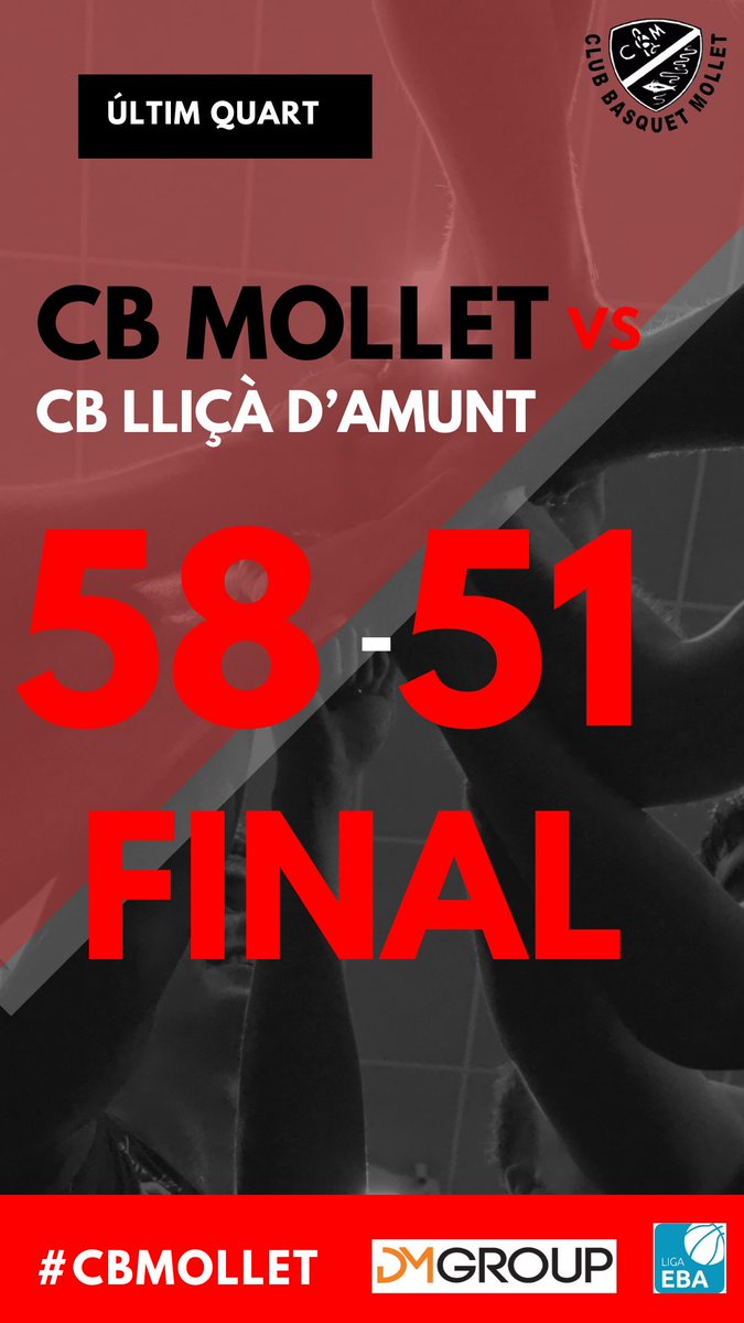 FINAL

⚫️ CB MOLLET 58
🟠 <a href="/cbllicadamunt/">C.B. Lliçà d'Amunt</a> 51

💪🏼 Ja tenim la primera! #SOMMOLLET