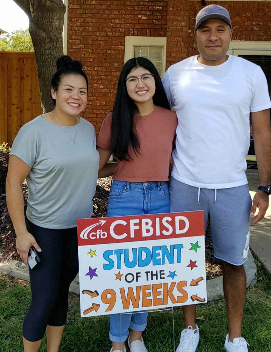 ECHSinCFBISD's tweet photo. @CFBISD @CFB_ECHS_PTSA @EchsExec @echsinteract2 Congratulations to our Student of the Nine Weeks (Arianna R). Proud of her - well done! #ECHSworkethic #allforOneECHS #collectEFF https://t.co/NmEQXh4Tju