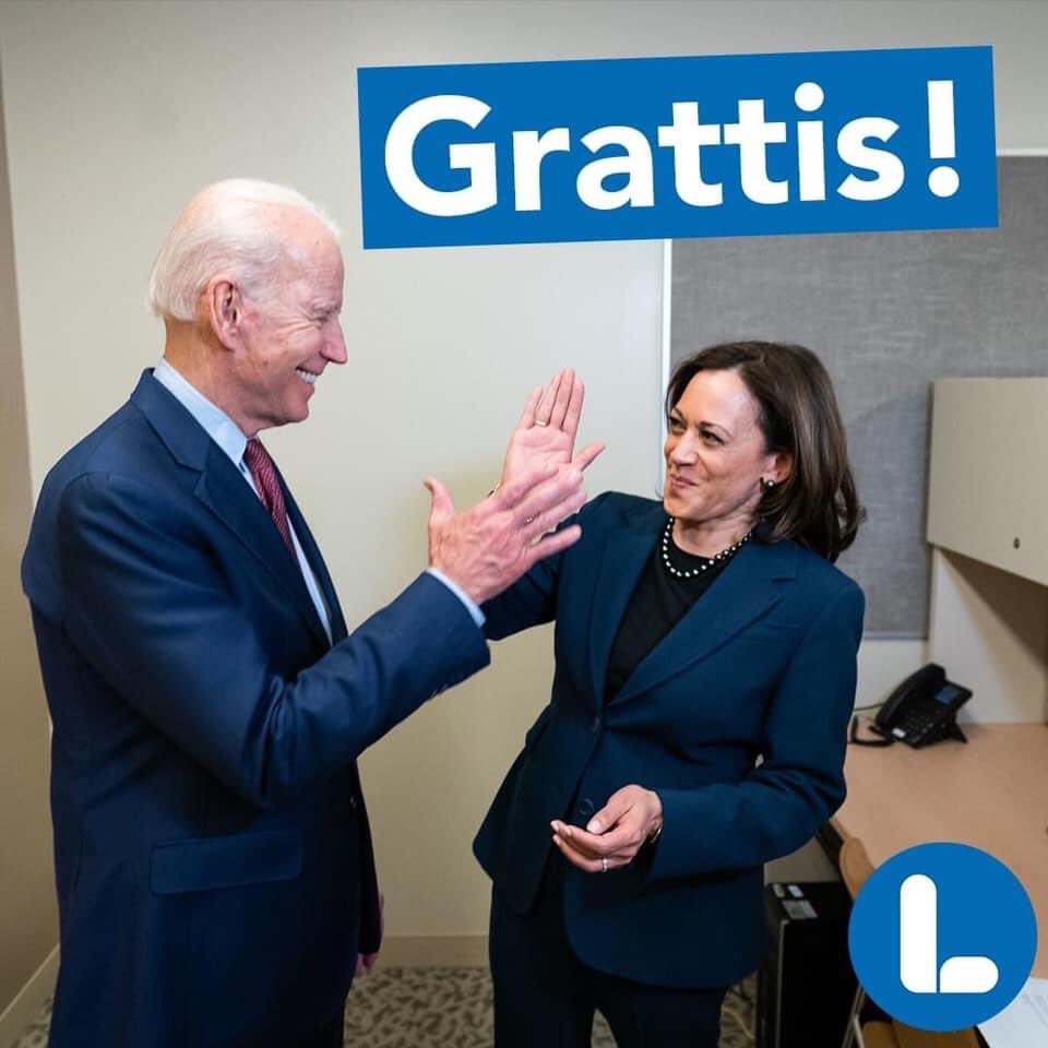 backman_susanne's tweet photo. Congrats USA 🇺🇸 Congrats the World #Congratulations America #HERstory #bidenharis2020 #BidenHarris2020 #Biden 🇸🇪 from #Sweden @BromollaLiberal https://t.co/7v1kzRRJZB
