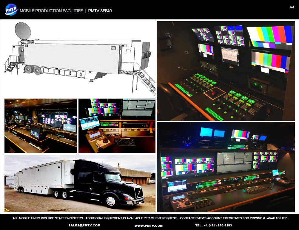 PMTV_Broadcast's tweet photo. #PMTVbroadcast: PMTV's onsite providing Production Package for ESPN College Football Game. In cooperation with ESPN, PMTV's producing today's games live on ESPN+.
PMTV's Sports Package Includes 42' 3G/HD TV Production Truck, Broadcast Crew, Full Production Coordination. https://t.co/Y4XepIldsv