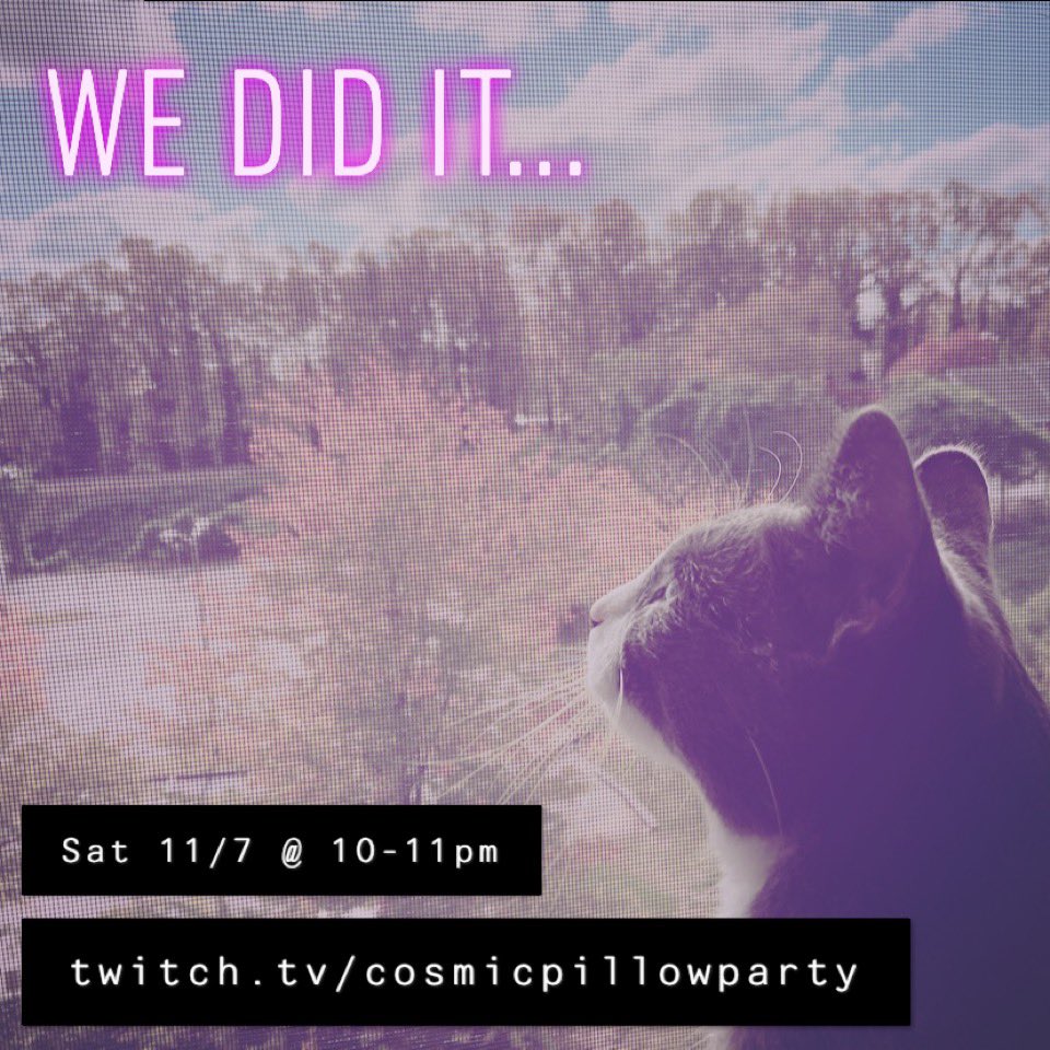 cosmic_pillow's tweet photo. Holy shit. Please come take a breather with me tonight, if ya need one 💜 I'll be pumping some positive vibes 🔉🔉🎶🪐✨

#futurebass #edm #electronicmusic #chill #relax #future #futuretrap #dancemusic #calm #stressrelief #selfcare #livestream #livestreaming #dj #prettymusic https://t.co/GdslPdU5yS