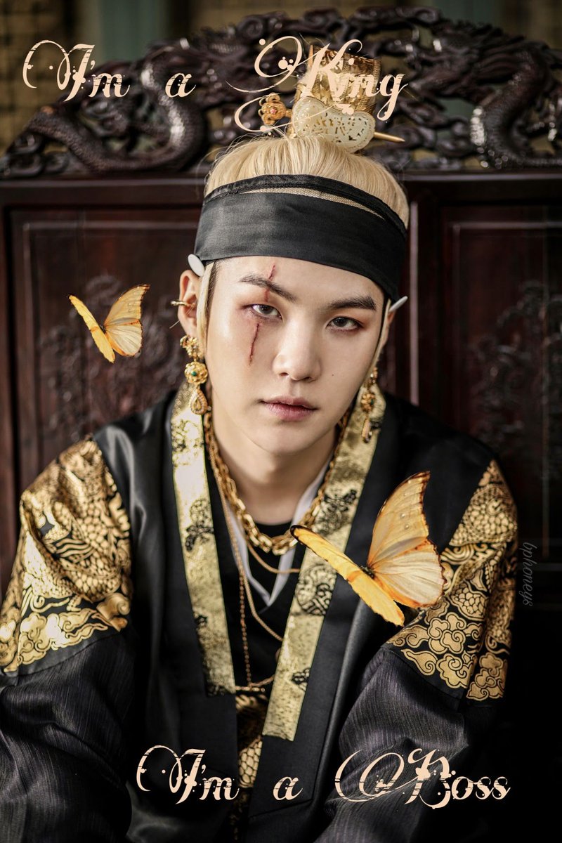 bphoneys's tweet photo. I'm a king
I'm a boss
#DAECHWITA #AugustD2 #SUGA #kpop @BTS_twt https://t.co/4brstfUSsI