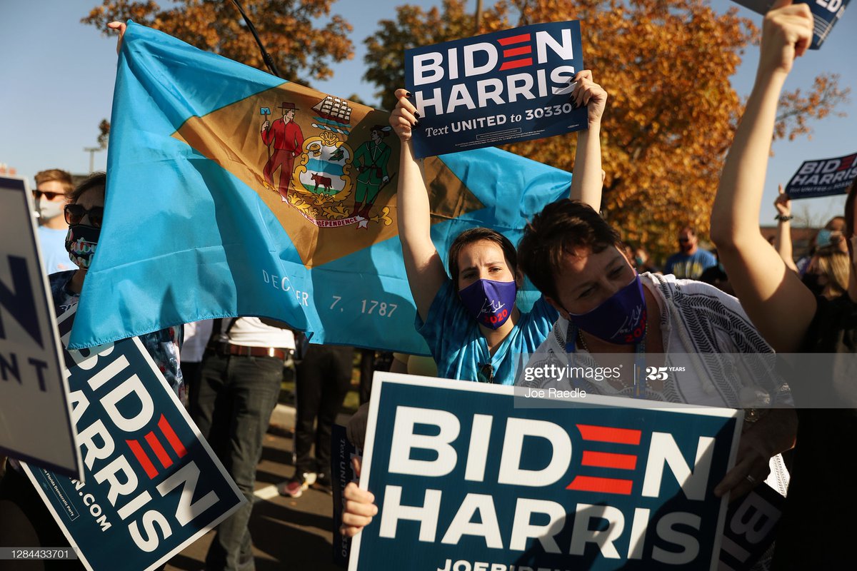 GettyImagesNews's tweet photo. Celebrations break out in cities around the nation (pictured, #Philly #newyorkcity #Willmington and #DC) after it was reported that nominee #JoeBiden would be the next U.S. President. 📸: @jraedle @cmcgrath_photo @Steffikeith @corumphoto #Election2020 #BidenHarris https://t.co/Q8oLIdjrbH