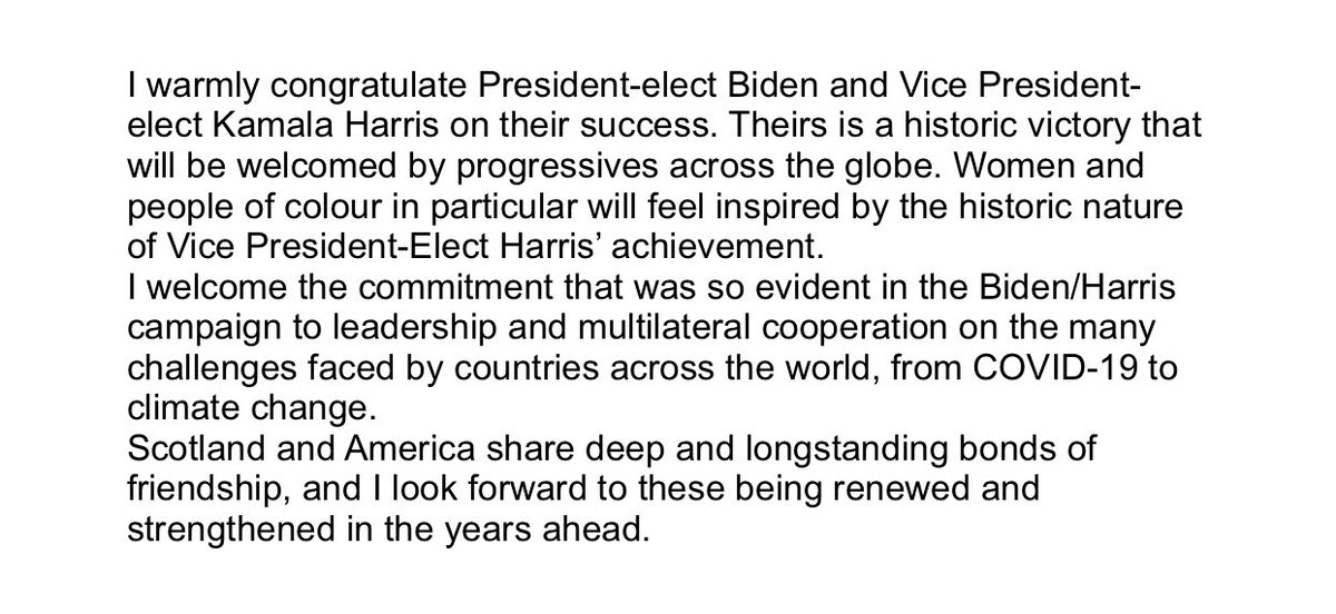 My full comment on the outcome of #Election2020 #BidenHarris2020