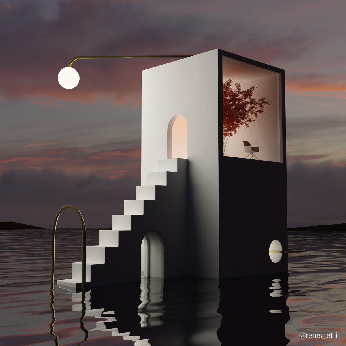 rems_etti's tweet photo. Geometric Refuge, #surnatural picture made on #cinema4d and render on #vray https://t.co/aOWZa3VbnS