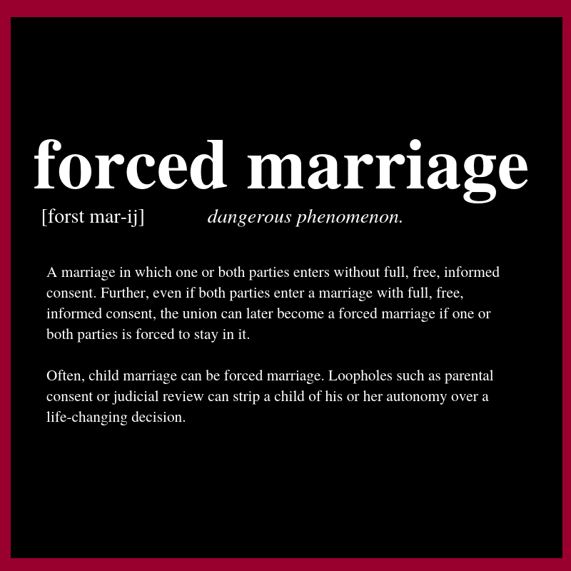 UnchainedAtLast's tweet photo. #DidYouKnow: #Forcedmarriage is a #humanrights abuse, according to the U.S. @StateDept.It is also recognized by the @ilo as a form of #modernslavery. #SaturdayThoughts https://t.co/tnu6gnQ07K