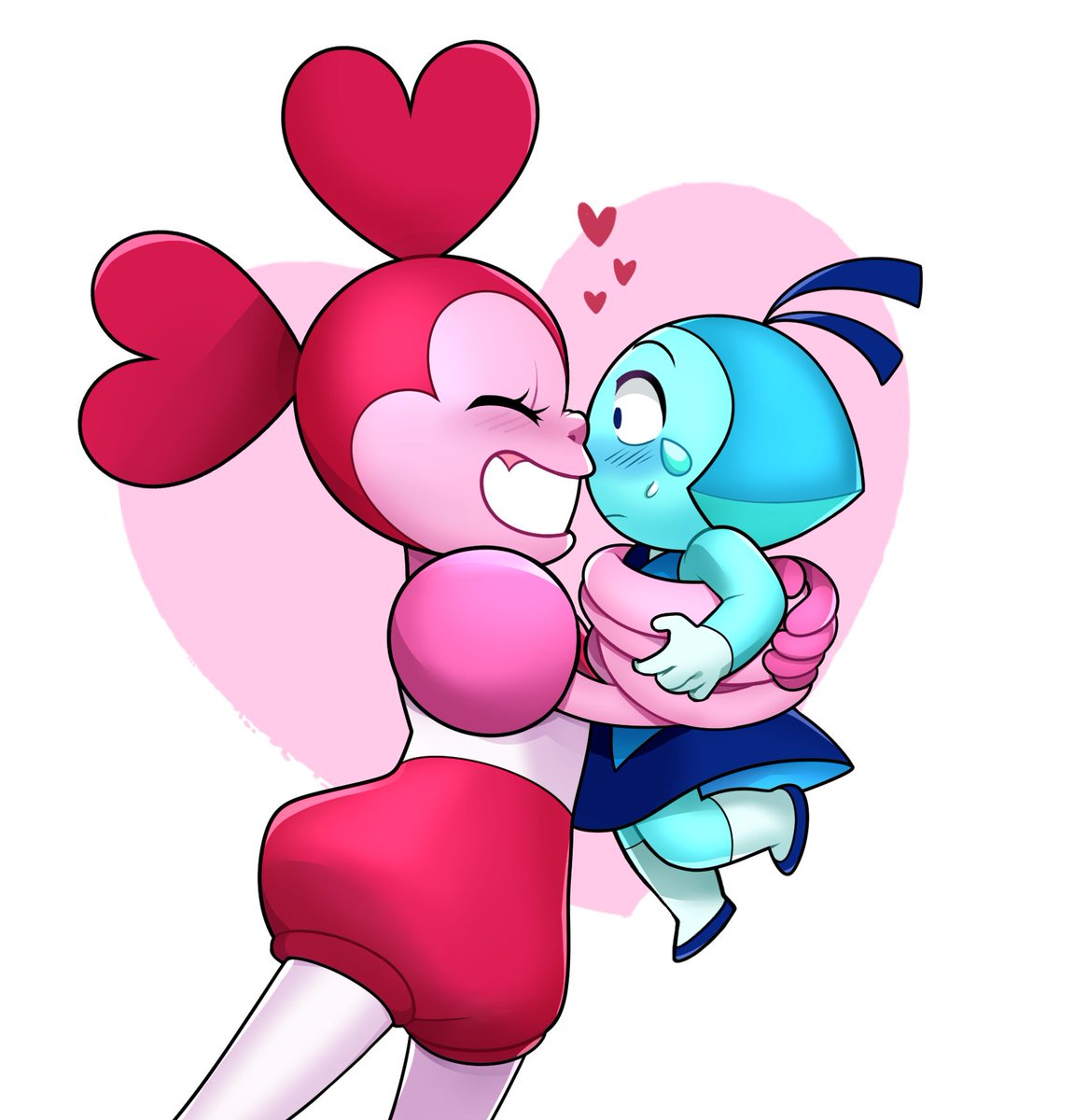 lime_space's tweet image. @_Arisuchan_ illustrated the loveliest slinky Spinmarine hug for me, and I'm sincerely pleased as punch! The expressions, the coloring, just look at Aquamarine's flummoxed face! 😭💖💙 Tysm! #StevenUniverse