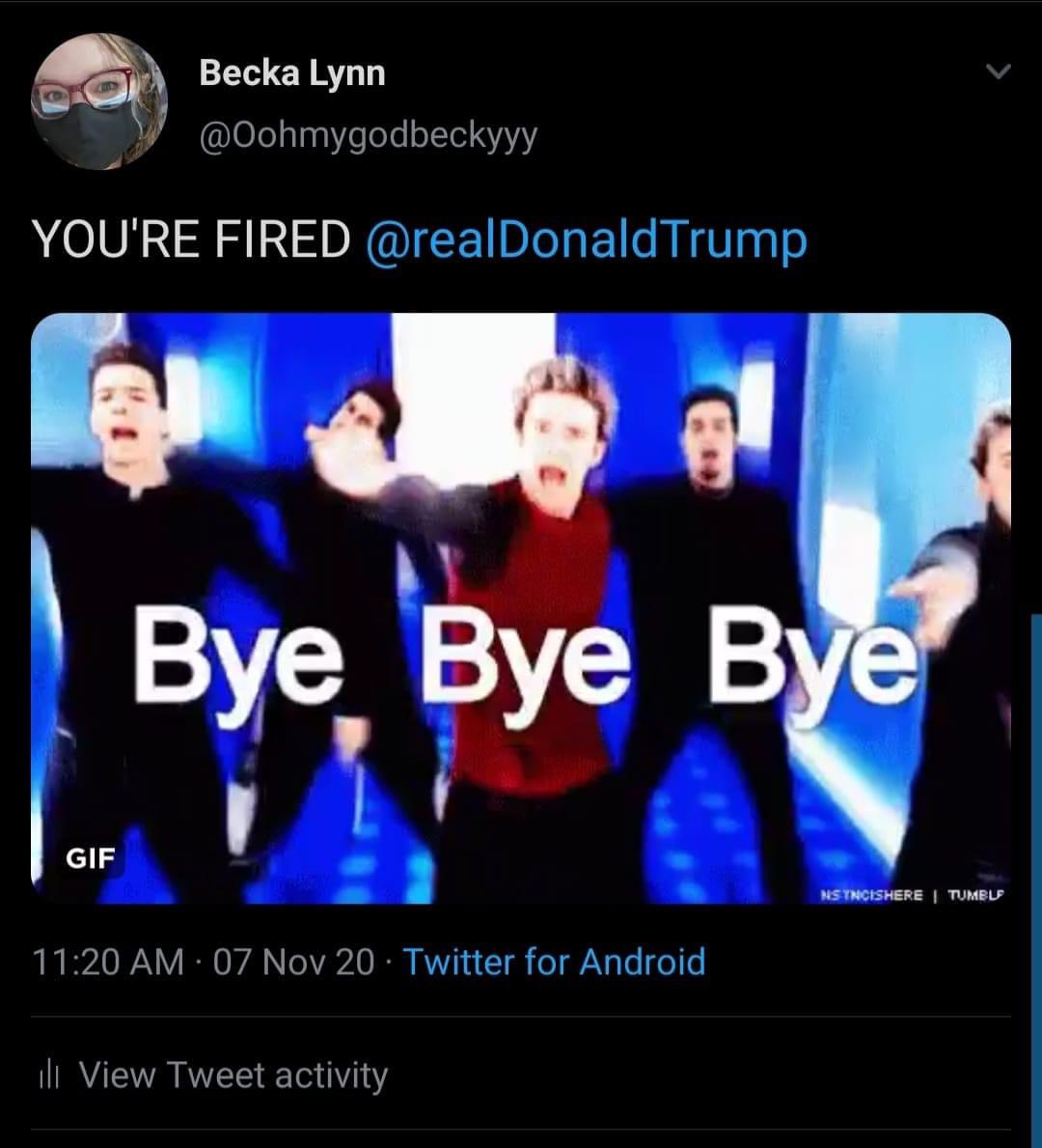claireleedy's tweet photo. @realDonaldTrump YOU’RE FIRED https://t.co/qCxtr8270X