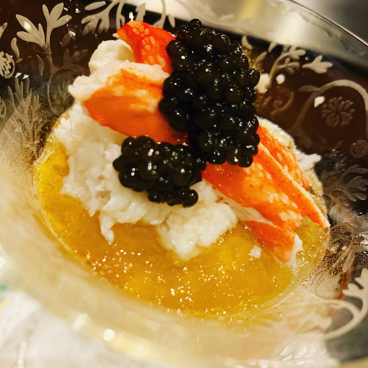 Daitterid's tweet image. 海の(*^^*)
#キャビア #蟹 #カニ #うかい亭 #料理好きな人と繋がりたい #料理 #外食 #外食日記 #外食記録 #料理記録 #ばんごはん #おつまみ #つまみ #飯テロ #グルメ #グルメ好きな人と繋がりたい