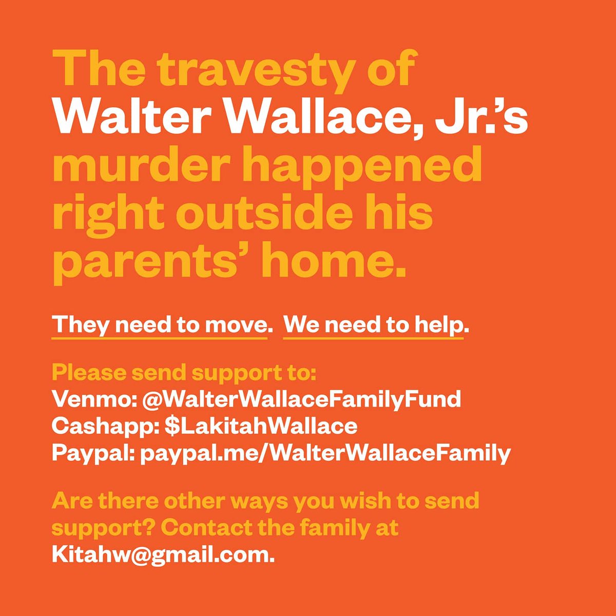 BLMLouisville's tweet photo. #WeKeepUsSafe The family of #WalterWallace needs to move ASAP. Today is his funeral and @blmphilly have been supporting their needs along with #blackliberationfam in Philly. 

This family is ready to fight. 
We need to be ready to fight beside them. https://t.co/fIsSYTzoKM