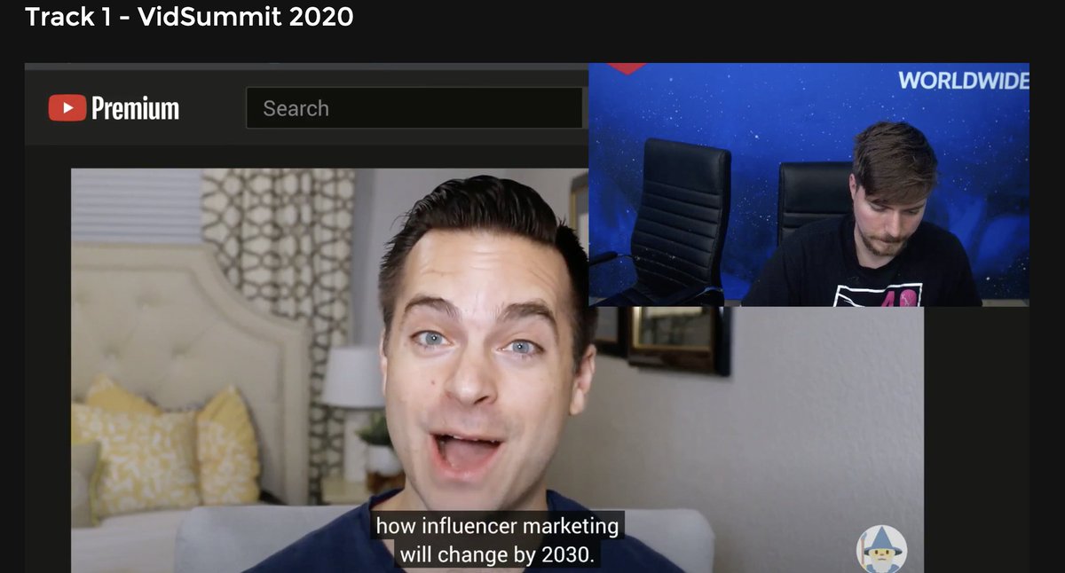 Great information coming from @MrBeastYT on the #vidsummit2020 conference. (<a href="/derraleves/">Derral Eves</a> just left Jimmy by himself 🤣)