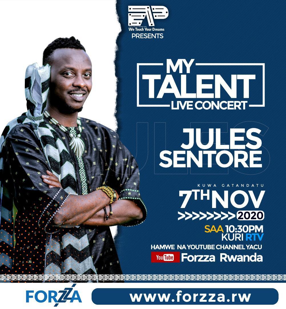 Forzza Rwanda (@rwandaforzza) on Twitter photo We are celebrating the Rwandan culture tonight. Traditional musician <a href="/julesentore/">Jules Sentore 🎶</a> will grace the first performance of #MyTalentLiveConcert on <a href="/RwandaTV/">Rwanda Television</a>.
You can also watch Live the show on our YouTube Channel👉🏽youtu.be/mSUFvH0FJO8. The show starts at 10:30pm. We are celebrating the Rwandan culture tonight. Traditional musician <a href="/julesentore/">Jules Sentore 🎶</a> will grace the first performance of #MyTalentLiveConcert on <a href="/RwandaTV/">Rwanda Television</a>.
You can also watch Live the show on our YouTube Channel👉🏽youtu.be/mSUFvH0FJO8. The show starts at 10:30pm.