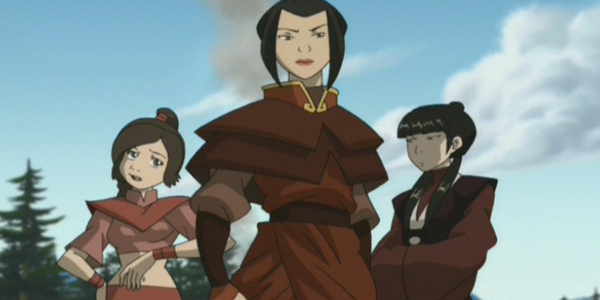 Azula, Mai and Ty Lee vs Mako, Bolin and Asami