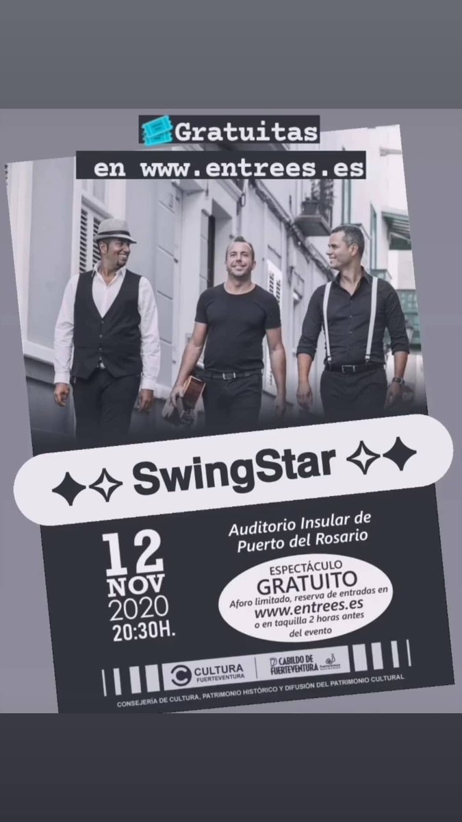 AdanRobayna's tweet photo. @SwingStarmusic en Fuerteventura los días 12, 13 y 14.
Corre a por tus invitaciones antes de que se agoten.
Más información en la cartelera... https://t.co/4SblNeYwAx