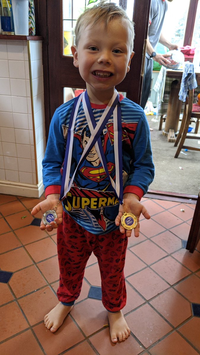 MinaMinxi's tweet photo. @CCCRPrimary Seb had lots of fun at Sport Camp over half term too unsurprisingly 🤣 Especially as he won two medals!! 🏅🏅

He even moved up a stage in his swimming lessons!! Which he was thrilled about... Sadly, not sure if he'll actually get to swim in stage 3 this year though! https://t.co/U9bB7S6LKE