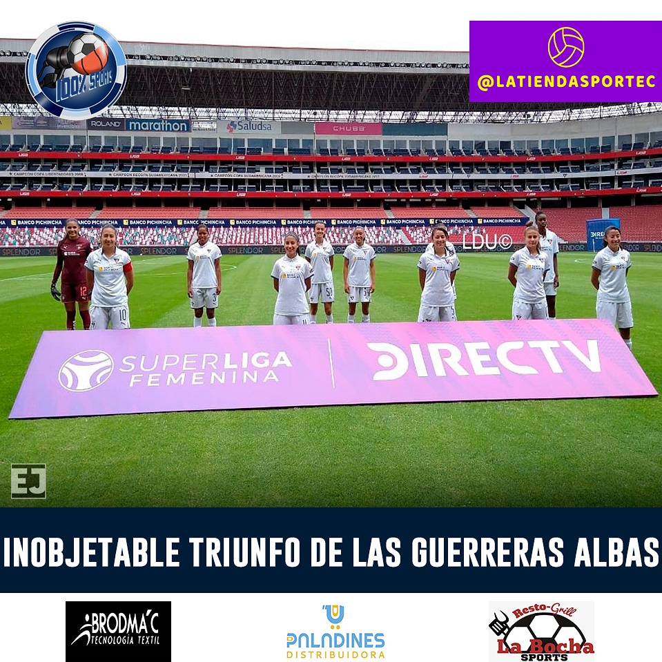 100Sports4's tweet photo. VICTORIA CONTUNDENTE DE LAS "GUERRERAS ALBAS"
.
.
https://t.co/c4bxWs3Z8d
.
.
#100xcientosports #LDUFemenino #GuerrerasAlbas #Carneras #SLFDirectv #SuperLigaFemenina https://t.co/2EedzK9iZk