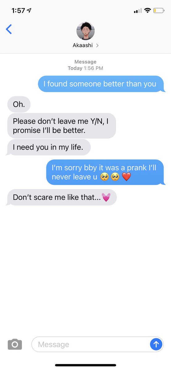 Haikyuu characters respond to ‘𝗜 𝗳𝗼𝘂𝗻𝗱 𝘀𝗼𝗺𝗲𝗼𝗻𝗲 𝗯𝗲𝘁𝘁𝗲𝗿 𝘁𝗵𝗮𝗻 𝘆𝗼𝘂; 𝗮 𝘁𝗵𝗿𝗲𝗮𝗱’I apologize if this is someone else’s idea I didn’t know.I’m sorry this was rushed I’ve been kinda busy lately  #haikyuu  #haikyuumeme  #haikyuuthreads Akaashi Keiji