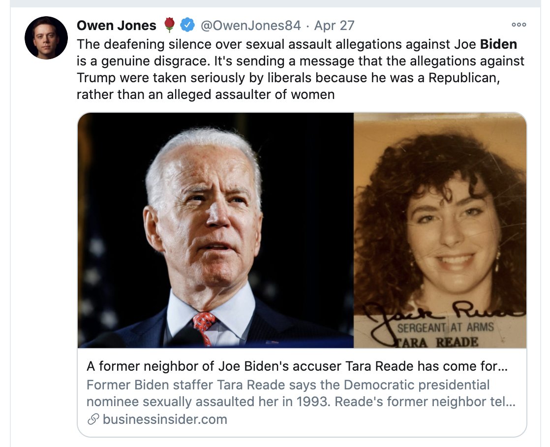 And if you thought  @GuardianUS platforms cranks, you haven't met  @owenjones84. He's actually a fully employed columnist for  @guardian,  @guardianopinion. He also promoted false allegations to paint him as a sexual deviant.