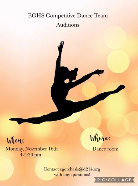 EG_Orchesis's tweet photo. Competitive Dance Team auditions are November 16th! https://t.co/dyFJcVkknG