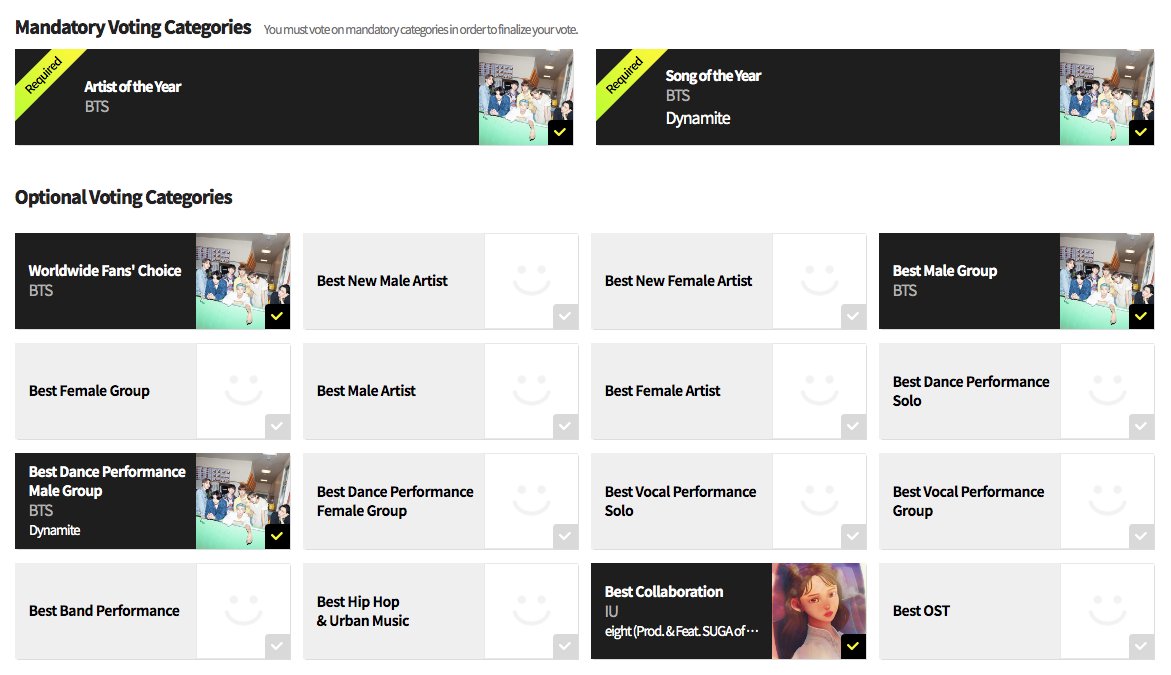 AudrieOT7's tweet image. Please make sure you vote in these 6 categories daily!! 💜

#BTS #MAMAVOTE @BTS_twt

🔗 mama.mwave.me/en/vote
