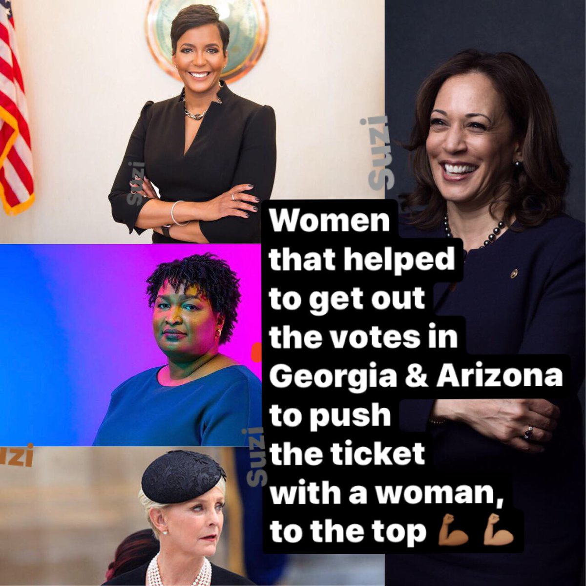 iSuzyK's tweet photo. Thank you ❤️
@KeishaBottoms @staceyabrams @cindymccain @KamalaHarris 
For #Geogia #ARIZONA #Arizona2020 https://t.co/q7tc0Yx6LF